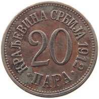 SERBIA 20 PARA 1912 PETER I. 1903-1918 #MA 099731 - Servië