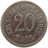 SERBIA 20 PARA 1912 PETER I. 1903-1918 #MA 099732 - Servië