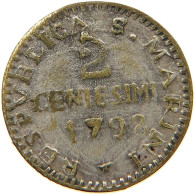 SAN MARINO TOKEN 2 CENTESIMI 1798  #MA 104470 - San Marino