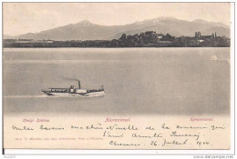 Herreninsel Mit Königsschloss, CARD ILLUSTRATED, Schwarz, Weiß, KLEIN Größe 9 X 14, Reiste 1904 Für Italien Rom, - Chiemgauer Alpen