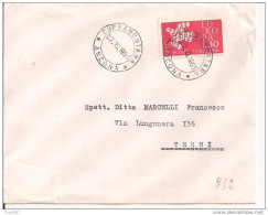 STORIA POSTALE - EUROPA LIRE 30 ,S 932, ISOLATO IN TARIFFA SU LETTERA VIAGGIATA  1961, CUPRAMONTANA/TERNI - 1961