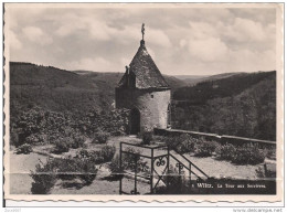 WILTZ,  La Tour Aux Sorcières , BLANC NOIR Carte Illustrée 1960 Utilisées Pour L'Italie, Timbre> THEATRE FESTIVAL 1960 - Wiltz