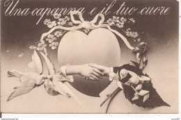 "UNA CAPANNA E IL TUO CUORE",CARTOLINA D'ALTRI TEMPI,1918,INDIRIZZO SCRITTO IN MODO PRECISO E RICERCATO,MONTEGALDELLA - - Dia De Los Amorados