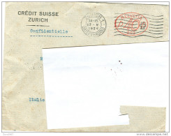 Suisse. EMA Freistempel. 40, CREDIT SUISSE,1924, PER ITALIA, - Máquinas De Franquear