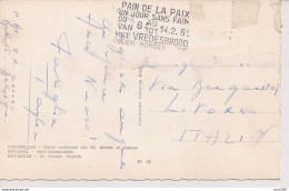 BRUXELLES -EGLISE DES SS.MICHEL ET GUDULE,TIMBRO POSTE TARGHETTA " PAIN DE LA PAX ,UN JOUR S.......... LIVORNO, - Covers & Documents
