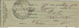 RICEVUTA  RACCOMANDATA ASSICURATA VALORE DICHIARATO,MODELLO 22-B,1916,TIMBRO POSTE ALESSANDRIA,RR - Asegurados