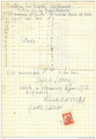DEMOCRATICA £.10  -  USATO  NEL 1951  COME MARCA DA BOLLO SU FATTURA   TURETTA  - CASTELNUOVO  PADOVA - Varietà E Curiosità