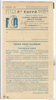 CARRA' - BOLGNA  - CALENDARI - LISTINO PREZZI ILLUSTARTO  LUGLIO 1949 - COMPOSTO 4 FOGLI. - Other & Unclassified