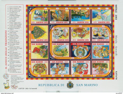 NATALE 2003 - IL GIOCO DELLE TRADIZIONI -FOGLIETTO € 0,41X16 - NUOVO,PERFETTO, - Unused Stamps