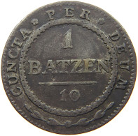 SCHWEIZ SOLOTHURN 1 BATZEN / 10 RAPPEN 1808  #MA 006607 - Autres & Non Classés