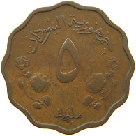 SUDAN 5 MILLIEMES 1956  #MA 019026 - Soudan