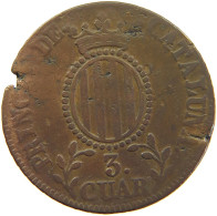 SPAIN CATALONIA 3 QUARTOS CUARTOS 1836 ISABELL II. (1833–1868) #MA 059624 - Monedas Provinciales