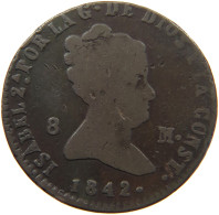 SPAIN 8 MARAVEDIS 1842 ISABELL II. (1833–1868) #MA 065660 - Premières Frappes