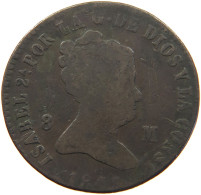 SPAIN 8 MARAVEDIS 1843 ISABELL II. (1833–1868) #MA 065661 - First Minting