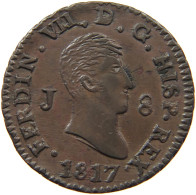 SPAIN 8 MARAVEDIS 1817 FERDINAND VII (1808-1833) #MA 073119 - First Minting