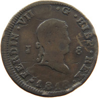SPAIN 8 MARAVEDIS 1818 FERDINAND VII. #MA 021647 - First Minting