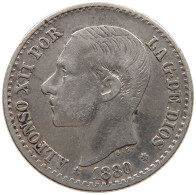 SPAIN 50 CENTIMOS 1880 ALFONSO XII. #MA 021158 - First Minting