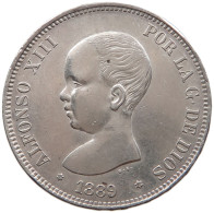SPAIN 5 PESETAS 1889 89 ALFONSO XIII. 1886-1941 #MA 059598 - First Minting