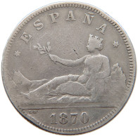 SPAIN 2 PESETAS 1870  #MA 067519 - First Minting