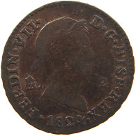 SPAIN 2 MARAVEDIS 1824 FERDINAND VII (1808-1833) #MA 059629 - First Minting