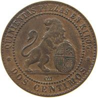 SPAIN 2 CENTAVOS 1870 PROVISORISCHE REGIERUNG 1868-1871. #MA 003246 - Premières Frappes