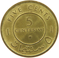 SOMALIA 5 CENTESIMI 1967  #MA 067380 - Somalië