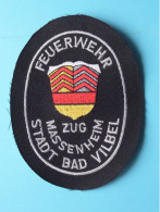 FEUERWEHR >> Zug Massenheim STADT BAD VILBEL ( See SCAN ) Textiel ( 8,5 X 11,5 Cm. ) ! - Bomberos