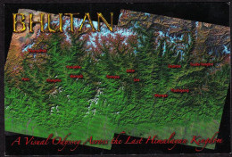 BHUTAN Map Of Bhutan From Space  NASA Landsat Friendly Planet Picture Postcard BHOUTAN - Butan