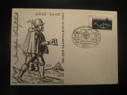 NEUNKIRCHEN Saar 1983 Coat Of Arm Heraldry Saarlie Cancel Cover Franz Kafka Literature Novelist Stamp GERMANY Sarre - Covers