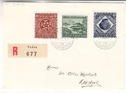 Liechtenstein - Carte Postale FDC Recom De 1953 - Oblit Vaduz - Exp Vers Liestal - Valeur 240 Euros - - Brieven En Documenten