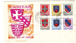 Armoiries - Luxembourg - Lettre FDC De 1958 - Oblit Luxembourg - Valeur 20 Euros - - Lettres & Documents