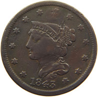 UNITED STATES OF AMERICA CENT 1845 BRAIDED HAIR (1840-1857) #MA 101923 - 1840-1857: Braided Hair (Capelli Intrecciati)