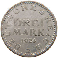 WEIMARER REPUBLIK 3 MARK 1924 G  #MA 000019 - 3 Mark & 3 Reichsmark