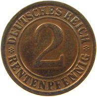 WEIMARER REPUBLIK 2 RENTENPFENNIG 1923 G  #MA 100047 - 2 Rentenpfennig & 2 Reichspfennig