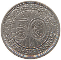WEIMAR 50 PFENNIG 1929 A  #MA 067676 - 50 Renten- & 50 Reichspfennig