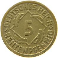 WEIMAR 5 RENTENPFENNIG 1924 D  #MA 068740 - 5 Rentenpfennig & 5 Reichspfennig