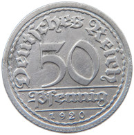 WEIMARER REPUBLIK 50 PFENNIG 1920 G  #MA 098831 - 50 Renten- & 50 Reichspfennig