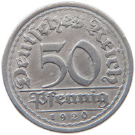 WEIMARER REPUBLIK 50 PFENNIG 1920 G  #MA 098828 - 50 Renten- & 50 Reichspfennig
