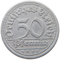 WEIMARER REPUBLIK 50 PFENNIG 1919 G  #MA 098827 - 50 Renten- & 50 Reichspfennig