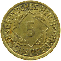 WEIMARER REPUBLIK 5 PFENNIG 1935 A FEHLPRÄGUNG #MA 099000 - 5 Rentenpfennig & 5 Reichspfennig