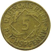 WEIMARER REPUBLIK 5 PFENNIG 1924 J DEZENTRIERT #MA 099015 - 5 Rentenpfennig & 5 Reichspfennig