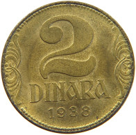 YUGOSLAVIA 2 DINARA 1938 PETER II. 1934-1945 #MA 067899 - Yougoslavie