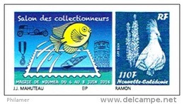 Nouvelle Caledonie Timbre Personnalise A Moi PUBLIC Salon Collectionneurs Mairie Noumea 6 Juin 2014 Poisson Medaille - Briefe U. Dokumente