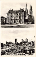 St Lo * Place De L'hôtel De Ville Avant Et Après Les Bombardements * Cpa 2 Vues * Ww2 - Saint Lo