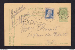 DDAA 735 -- Enveloppe Postal + TP Grosse Barbe En EXPRES - Télégraphique BXL Quartier Louise 1907 En Ville - Tarjetas 1871-1909