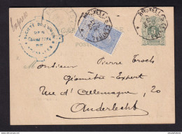 DDAA 729 -- Entier Postal Type TP 45 + TP 60 En EXPRES - Télégraphique BXL Central 1898 - Repiquage Union Des Géomètres - Postcards 1871-1909