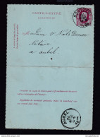 DDAA 429 - CANTONS DE L'EST - Carte-Lettre MONTZEN 1885 Vers La Notaire Nols à AUBEL - Postbladen