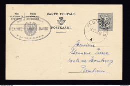 DDAA 431 - CANTONS DE L'EST - Entier Lion Héraldique PLOMBIERES 1958 - Cachet Royale HARMONIE Ste Barbe - Tarjetas 1951-..