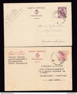 DDAA 192 - CANTONS DE L'EST - GEMMENICH Sur 2 Entiers Postaux : 1950 De LA CALAMINE Et 1966 De SIPPENAEKEN - Postcards 1951-..