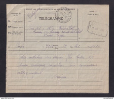 DDZ 909 - Télégramme PORTO "via Rs= Elt" Vers Edicabel à BOIRS - Cachets Postal Et Télégraphique VISE 1947 - Francobolli Telegrafici [TG]